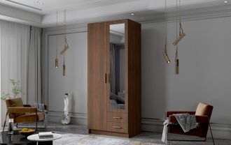 Skříň Arya II 80 - ořech/zlaté úchytky Skříň Arya II 80 - ořech/zlaté úchytky