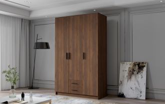 Skříň Arya I 120 - ořech/černé úchytky