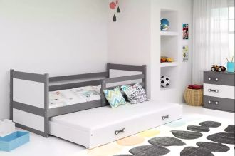 Postel s přistýlkou Riky II 90x200 grafit/bílá Postel s přistýlkou Riky II 90x200 grafit/bílá