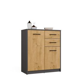 Komoda Sidon antracit/dub artisan