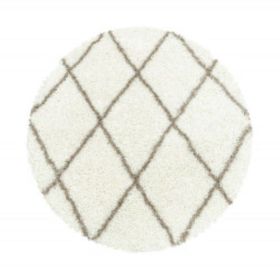 Kusový koberec Alvor Shaggy 3401 cream kruh - 80x80 (průměr) kruh cm