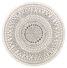 Kusový koberec Twin-Wendeteppiche 103101 creme schwarz kruh – na ven i na doma - 200x200 (průměr) kruh cm