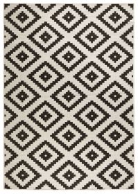 Kusový koberec Twin-Wendeteppiche 103129 schwarz creme – na ven i na doma - 80x150 cm