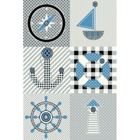 Dětský kusový koberec Kids 510 grey - 160x230 cm