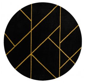Kusový koberec Emerald geometric 1012 black and gold kruh - 120x120 (průměr) kruh cm