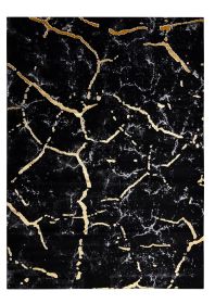 Kusový koberec Gloss 410A 86 3D mramor black/gold - 240x330 cm