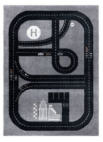 Dětský kusový koberec Fun Track grey - 140x190 cm