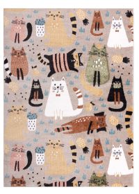 Dětský kusový koberec Fun Kittens Cats beige - 140x190 cm