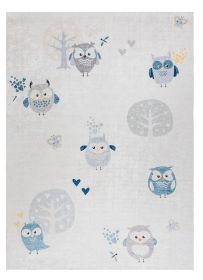 Dětský kusový koberec Bambino 1161 Owls grey - 80x150 cm