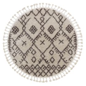 Kusový koberec Berber Tanger B5940 cream and brown kruh - 120x120 (průměr) kruh cm