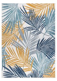 Kusový koberec Cooper Sisal Palm leaves 22258 ecru/navy - 180x270 cm