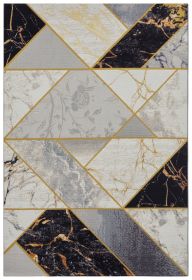 Kusový koberec Flair 105610 Noble Black Grey Gold – na ven i na doma - 240x340 cm