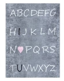 Dětský kusový koberec Junior 52106.801 Alphabet grey - 80x150 cm