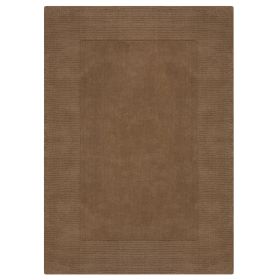 Kusový ručně tkaný koberec Tuscany Textured Wool Border Brown - 160x230 cm