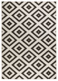Kusový koberec Twin-Wendeteppiche 103129 schwarz creme - 120x170 cm