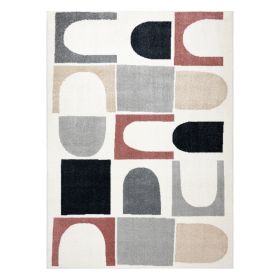 Kusový koberec Fusion 0213 white/dark pink - 240x330 cm