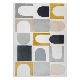 Kusový koberec Fusion 0213 white/yellow - 140x190 cm