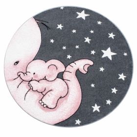 Dětský kusový koberec Kids 560 pink kruh - 120x120 (průměr) kruh cm