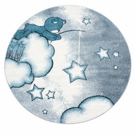 Dětský kusový koberec Kids 580 blue kruh - 120x120 (průměr) kruh cm Dětský kusový koberec Kids 580 blue kruh - 120x120 (průměr) kruh cm