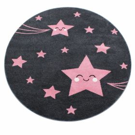 Dětský kusový koberec Kids 610 pink kruh - 160x160 (průměr) kruh cm
