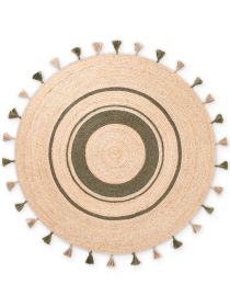 Kusový koberec Jute Braided 106330 Natural Green kruh - 150x150 (průměr) kruh cm