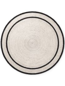 Kusový koberec Jute Braided 106331 Natural Black kruh - 200x200 (průměr) kruh cm