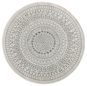 Kusový koberec Twin-Wendeteppiche 103103 creme grün kruh – na ven i na doma - 240x240 (průměr) kruh cm