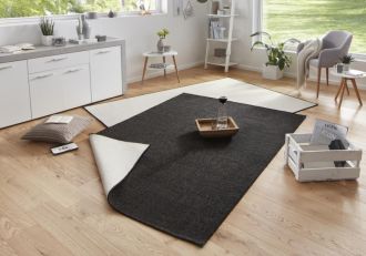 Kusový koberec Twin-Wendeteppiche 103096 schwarz creme – na ven i na doma - 160x230 cm