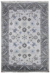 Ručně vázaný kusový koberec Diamond DC-USHAK silver/black - 120x170 cm