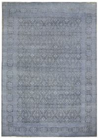 Ručně vázaný kusový koberec Diamond DC-HALI B Light grey/blue - 140x200 cm