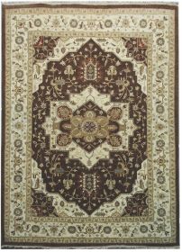 Ručně vázaný kusový koberec Diamond DC-SIRAPI Brown/ivory - 180x275 cm