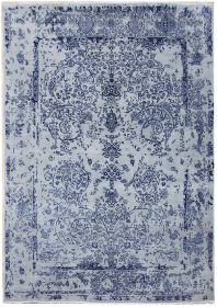 Ručně vázaný kusový koberec Diamond DC-JK ROUND Silver/peacock blue - 160x230 cm