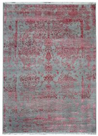 Ručně vázaný kusový koberec Diamond DC-JK ROUND Silver/pink - 160x230 cm