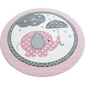 Dětský kusový koberec Kids 570 pink kruh - 120x120 (průměr) kruh cm