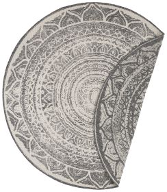 Kusový koberec Twin Supreme 104164 Siruma Grey/Cream kruh – na ven i na doma - 200x200 (průměr) kruh cm