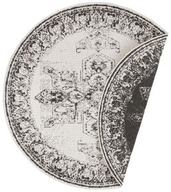 Kusový koberec Twin Supreme 104137 Black/Cream kruh – na ven i na doma - 140x140 (průměr) kruh cm