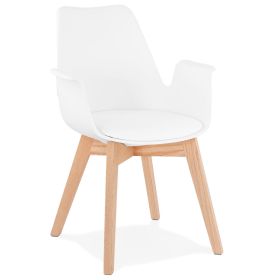 Jídelní židle ALCAPONE bílá/přírodní