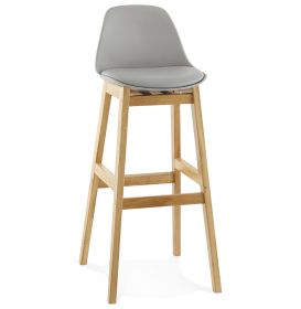 Barová židle ELODY šedá/přírodní