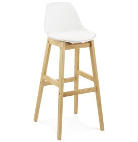 Barová židle ELODY bílí/přírodní