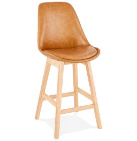 Barová židle JANIE MINI hnědá/přírodní