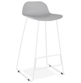 Barová židle SLADE šedá/bílá