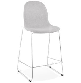 Barová židle PABLO MINI světlé šedá/chrom