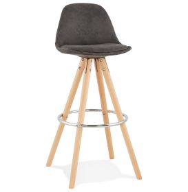 Barová židle AGOUTI tmavě šedá/přírodní
