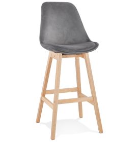 Barová židle BASIL šedá/přírodní