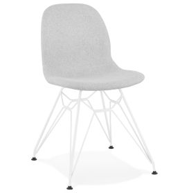Jídelní židle PIKA světle šedá/bílá
