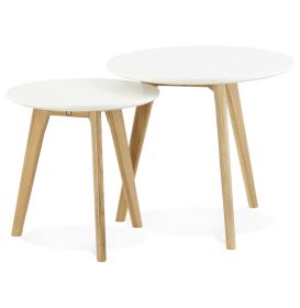 2SET konferenční stolek ESPINO bílý/přírodní