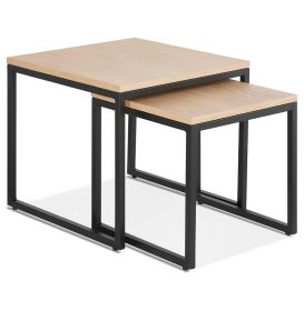 2SET konferenční stolek GLISS přírodní/černý