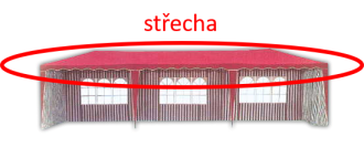 Střecha k altánu 3901-PL 3x9 M červená