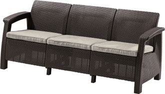 Trojitá sofa TRAMONTI hnědá