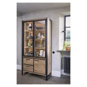 Vitrína IRON WOOD 200 CM masiv dub